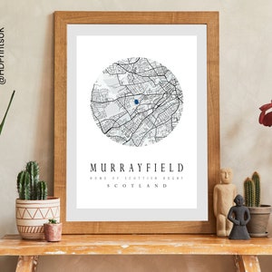 Estádio Murrayfield - Scotland Rugby - A casa da Scottish Rugby Union - Cartaz de mapa - Decoração de parede - Cartão de aniversário - Digital