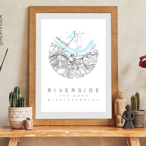 Middlesbrough FC - Riverside Stadium - Perfect Gift for Football Fans - UTB - Map Poster - Wall Decor - Birthday Card - Digital