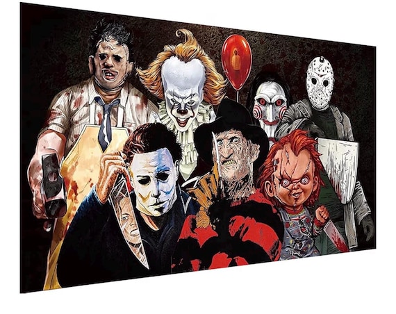Spooky Squad Horror Icons Diamond Art Kit - 70x40 cm