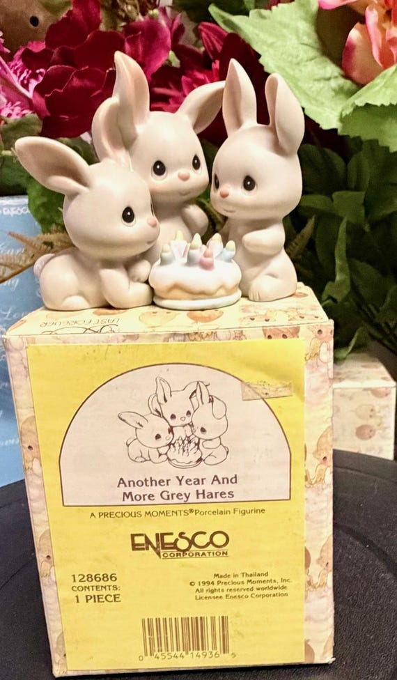 Precious Moments “Another Year And More Grey Hares” Figurine (1994, #128686)