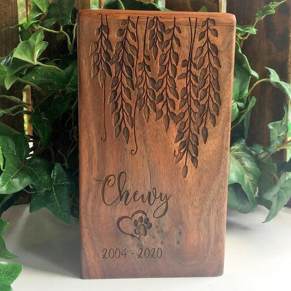 Rosewood Pet Urn for dog ashes, Pet Memorial, Cremation Urn, Human Urn Ash box, Loss of Pet Sympathy Gift, Gift for Cat Lovers