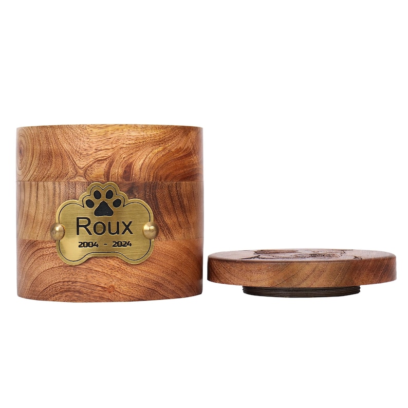Custom Pet Portrait Urn for Dogs & Cat Ashes with Photo, Rosewood Cremation Keepsake image 15