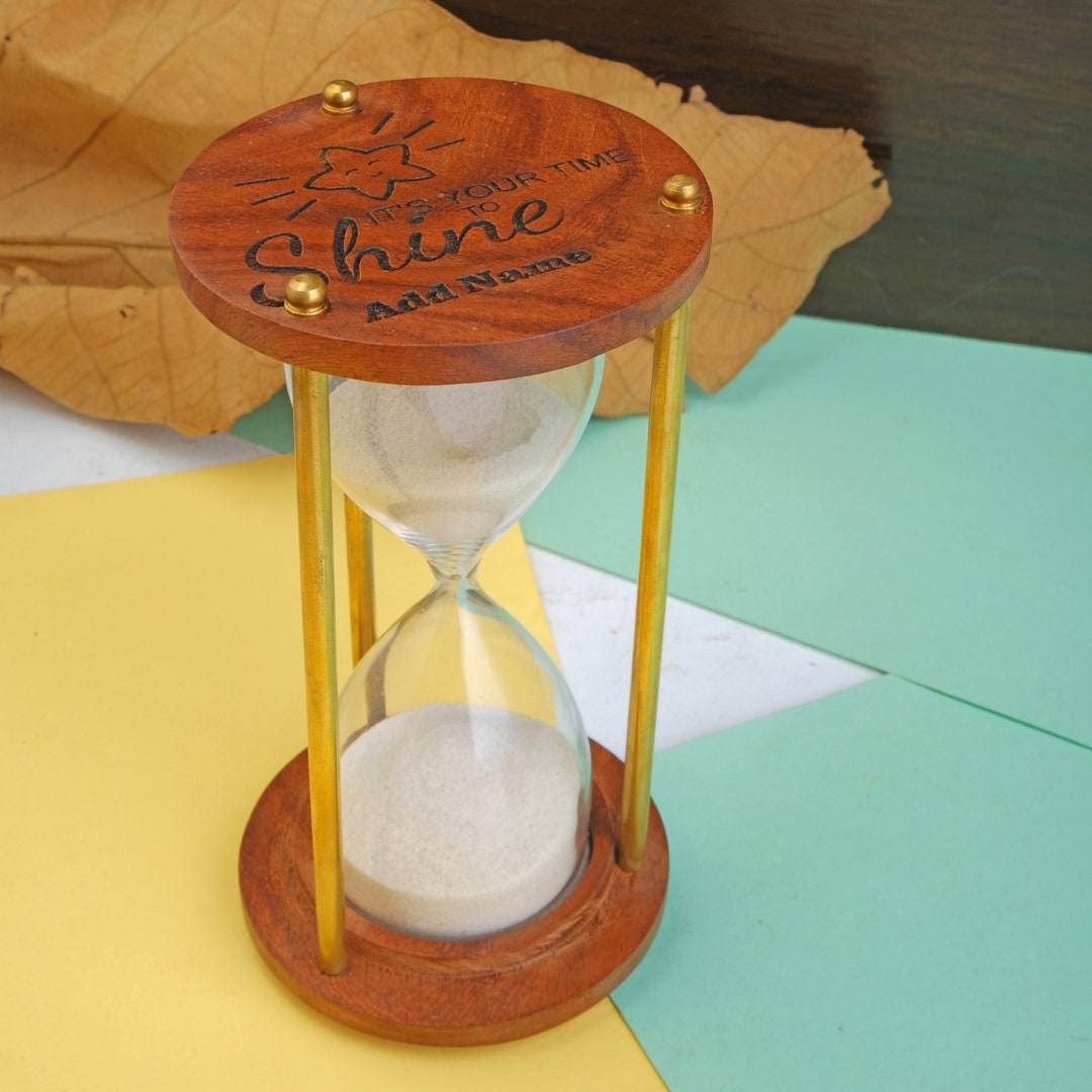 Temporizador de arena de madera personalizado: reloj de arena