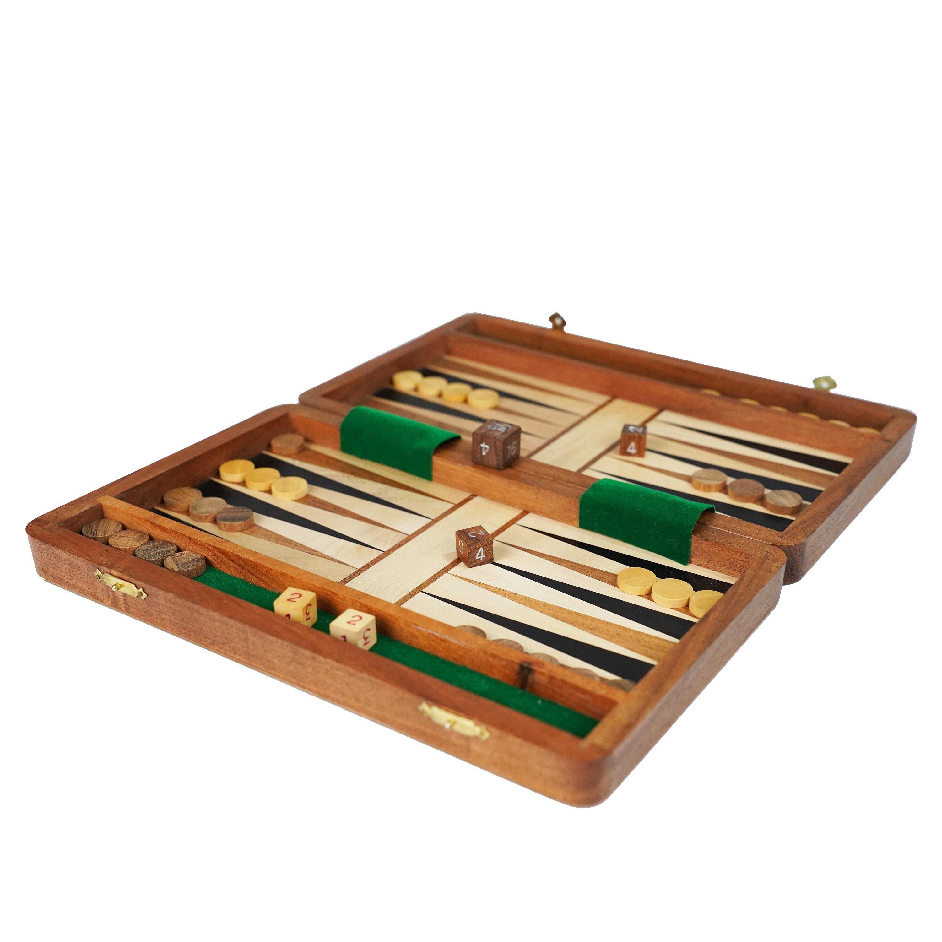Benutzerdefiniertes 40,6 Cm Backgammon-Set – Handgefertigtes Holzbrett Im Griechischen Tavli-Stil – Personalisierbar, Tragbar, Für Erwachsene