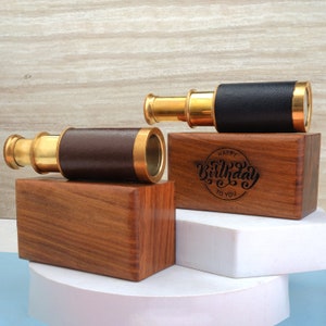 Personalized nautical 6-inch mini telescope - Personalized Gift for Kids, Miniature Beautiful Handcrafted Handheld