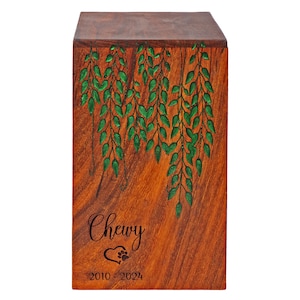 Rosewood Pet Urn for dog ashes, Pet Memorial, Cremation Urn, Human Urn Ash box, Loss of Pet Sympathy Gift, Gift for Cat Lovers