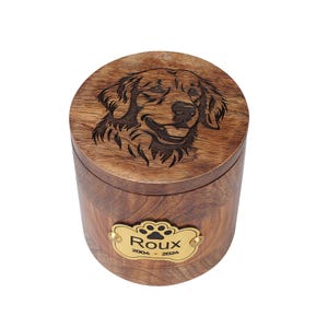 Custom Pet Portrait Urn for Dogs & Cat Ashes with Photo, Rosewood Cremation Keepsake image 17