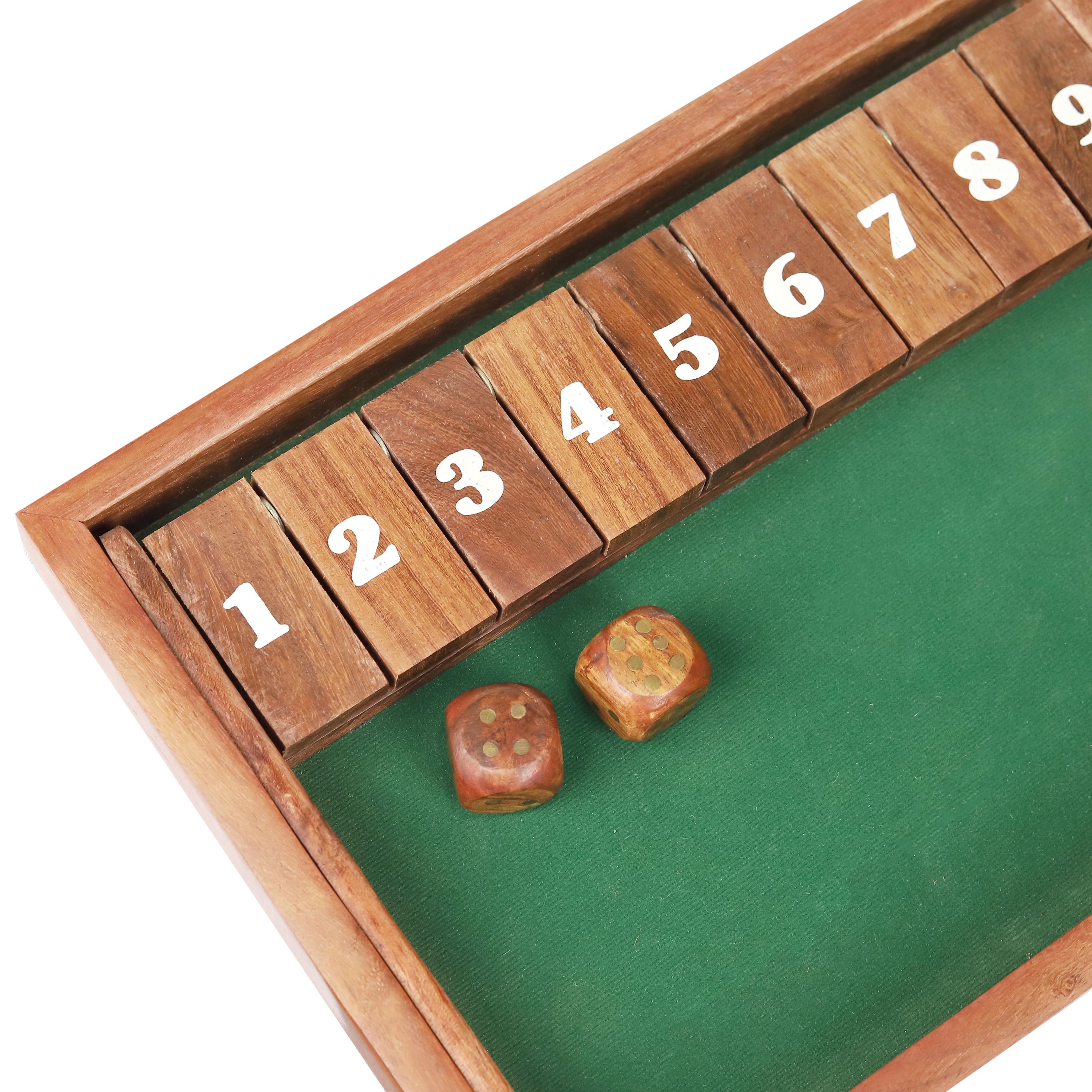 Juego Dados Estrategia Juego Shut The Box Flero - Madera, Fieltro Verde, 1-9, Para 2 Jugadores O Individual Juegos Mentales De Madera Juego Dados Estrategia Juego Shut The Box Flero - Madera, Fieltro Verde, 1-9, Para 2 Jugadores O Individual Juegos Mentales De Madera