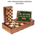 Personalized Wooden Chess Set, Magnetic folding Travel chess board with Extra Queen 7" to 18", Handmade Portable Chess Game product logo