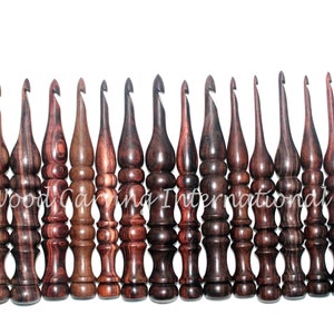 Rosewood Set of 7/12 Ergonomic Crochet Hooks 3.5 mm to 12 mm, With Yarn Bowl, Wooden Box & Organizer | Mother&#39;s Day Gift PERSONLIZED