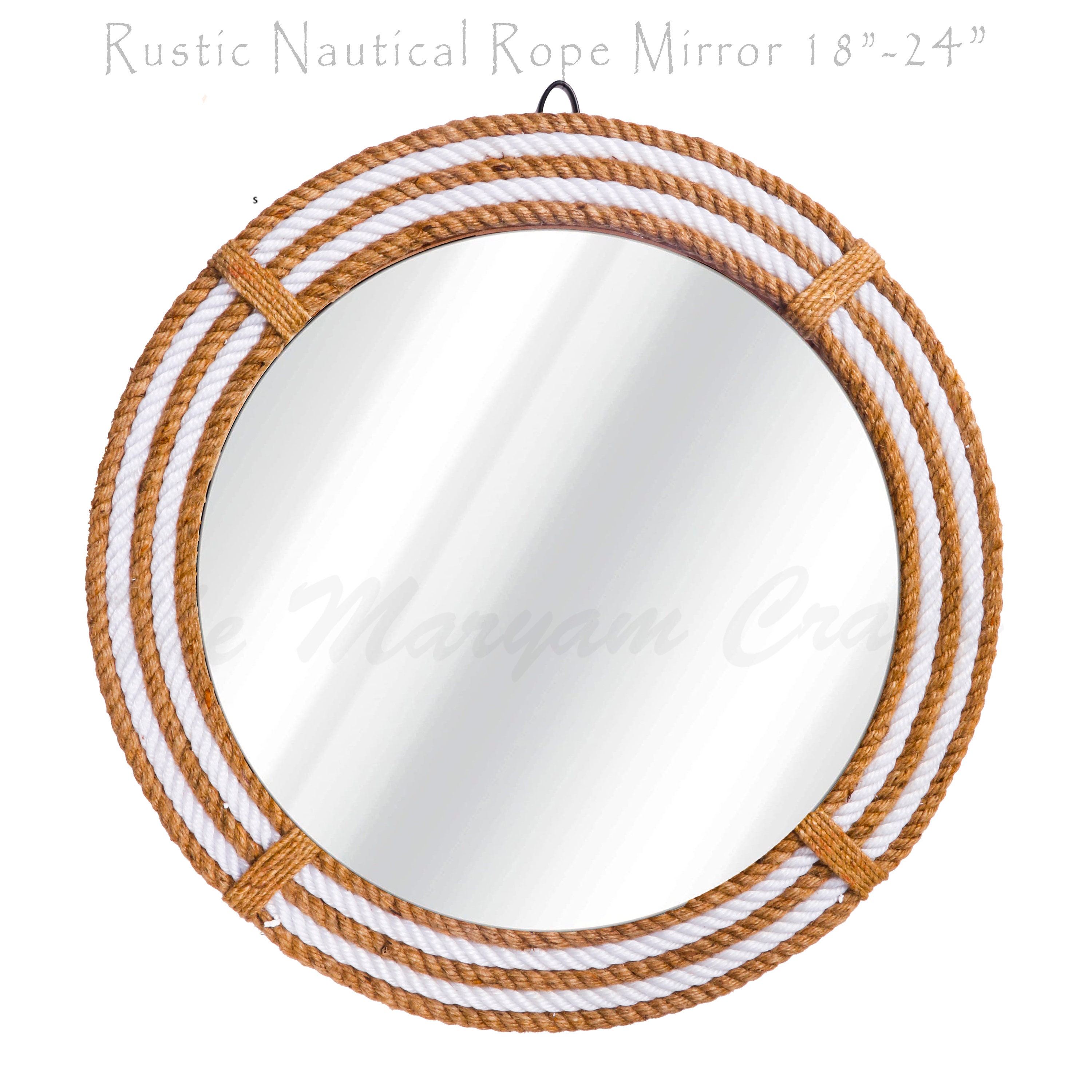 Nautical Coastal Jute Rope Wall Hanging Mirror Etsy