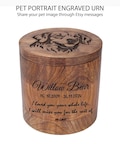 Custom Pet Portrait Urn for Dogs & Cat Ashes with Photo, Rosewood Cremation Keepsake product logo
