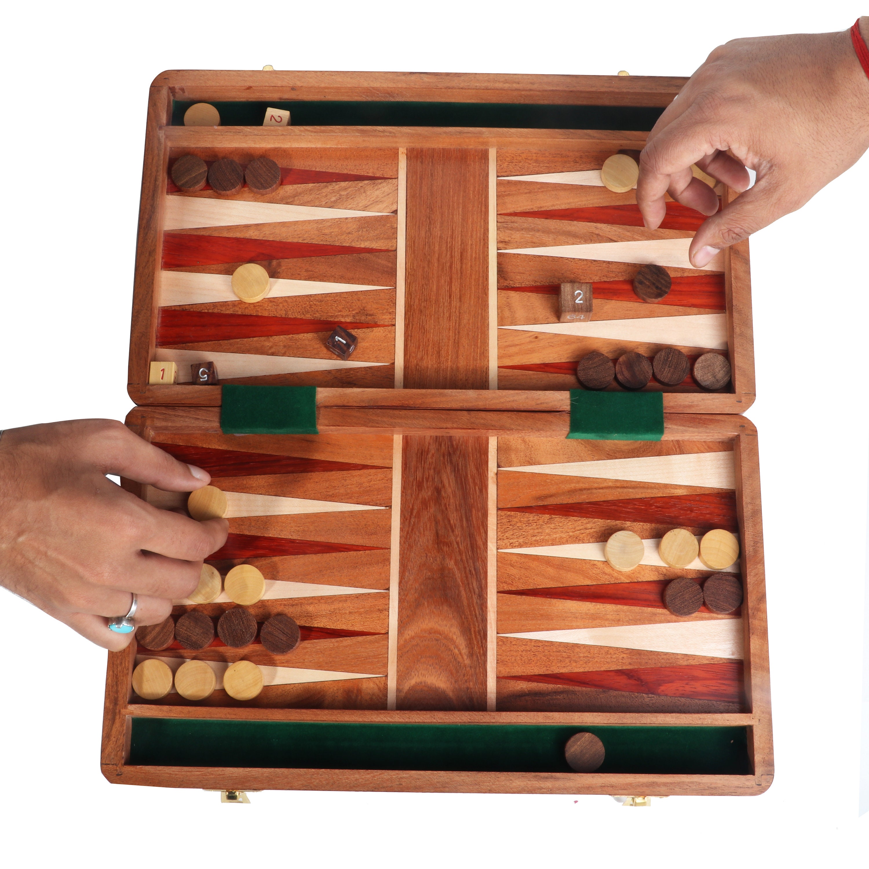 Set Backgammon Personalizzato In Legno Massello Intarsiato - Gioco Da Tavolo Fatto A Mano (Turchia)