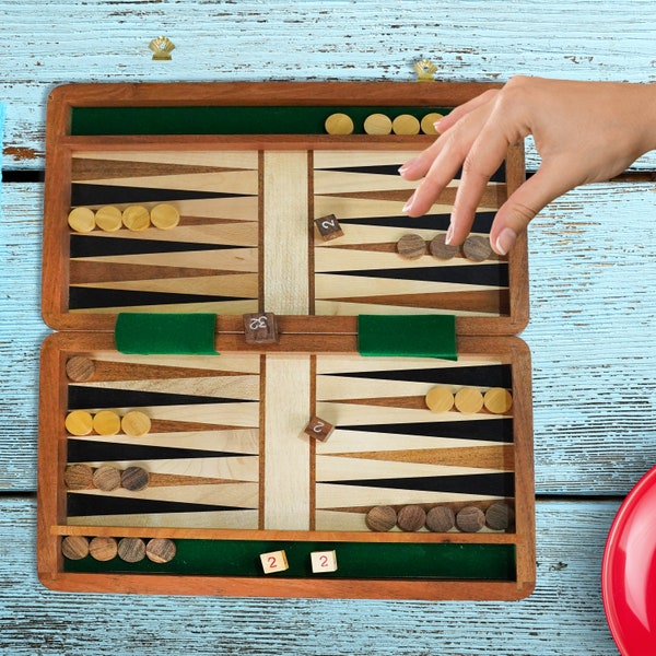 Gepersonaliseerde Backgammon Set, Griekse Tavli, Handgemaakte Custom Backgammon Board, Houten Klassieke Spelen
