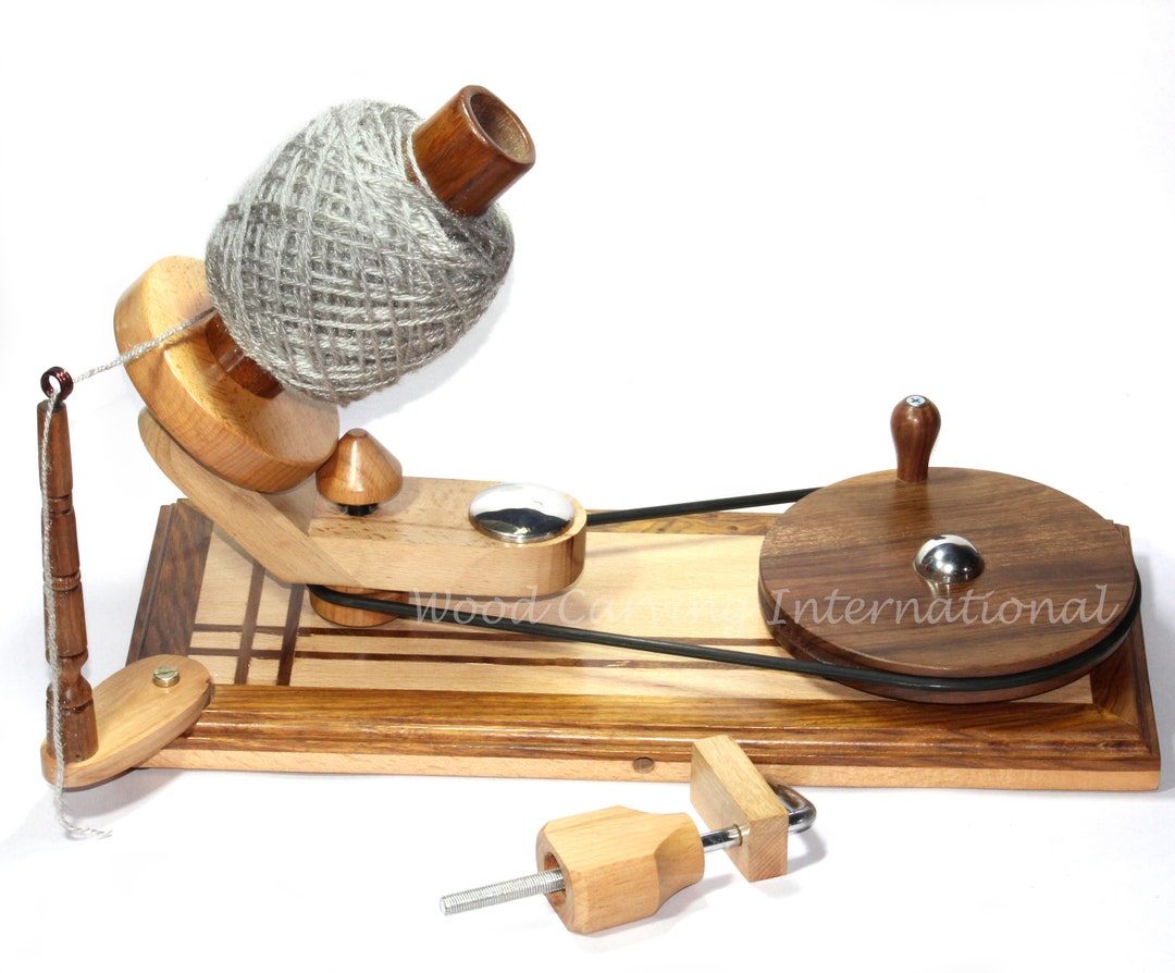 Handcrafted Rosewood Mix Yarn Ball Winder Hand Operated Large Yarn