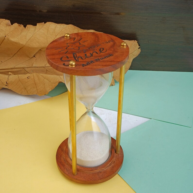 Personalized Wooden Sand Clock Handmade Hourglass, Unique Decorative