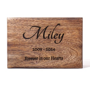 Engraved Mangowood Pet Urn: Cat & Dog Memorial Keepsake - Etsy