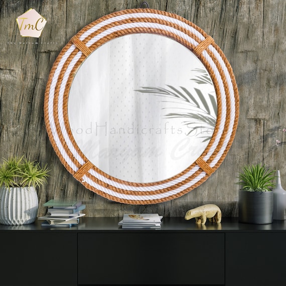 Rope hanging mirror discount