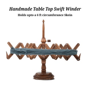 Personlig garnvinda i trä och Swift: Bränt träfinish Table Top Swift