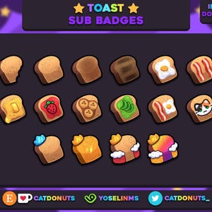 BREAD Sub Badges for Twitch/YouTube/Kick/Discord | Bit Badges | Twitch Sub | Badges | Discord Roles | Subscriber Badges