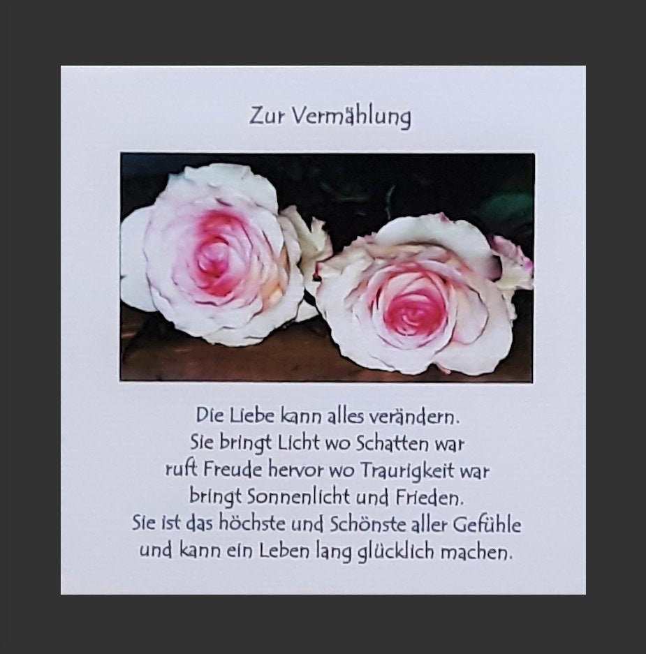 Karte Zur Vermählung handgefertigt Doppelkarte | Etsy