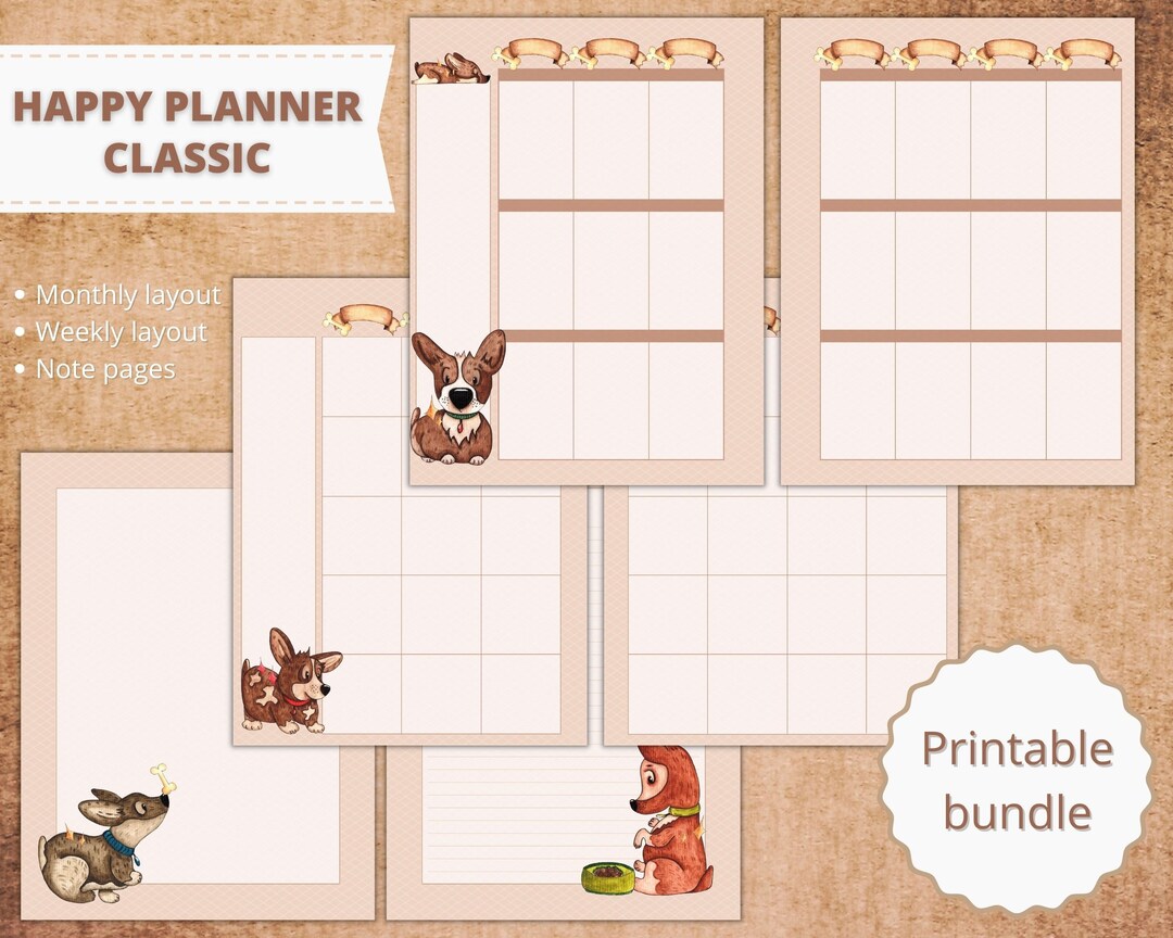 Happy Planner Classic | Printable Bundle | Monthly Layout | Weekly