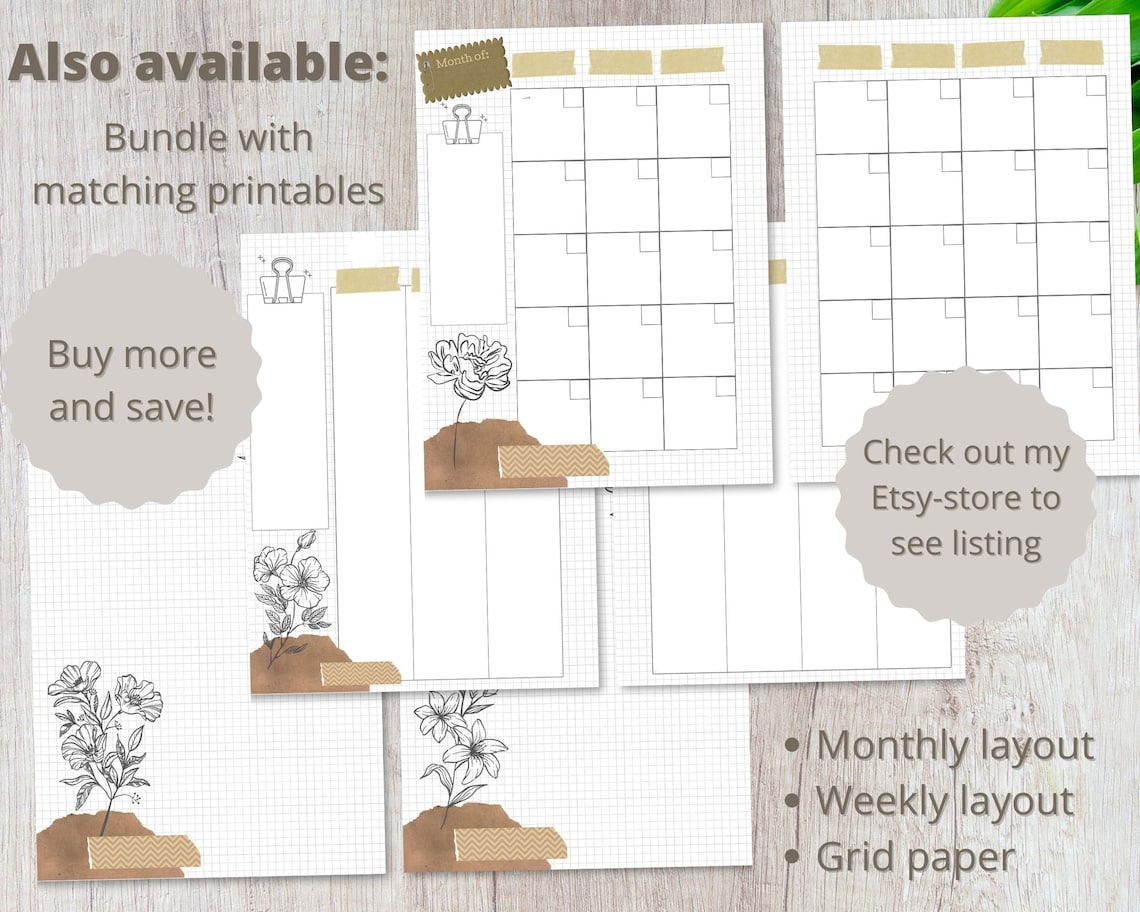 Happy Planner Classic Monthly Layout Printable Insert Undated Filler ...