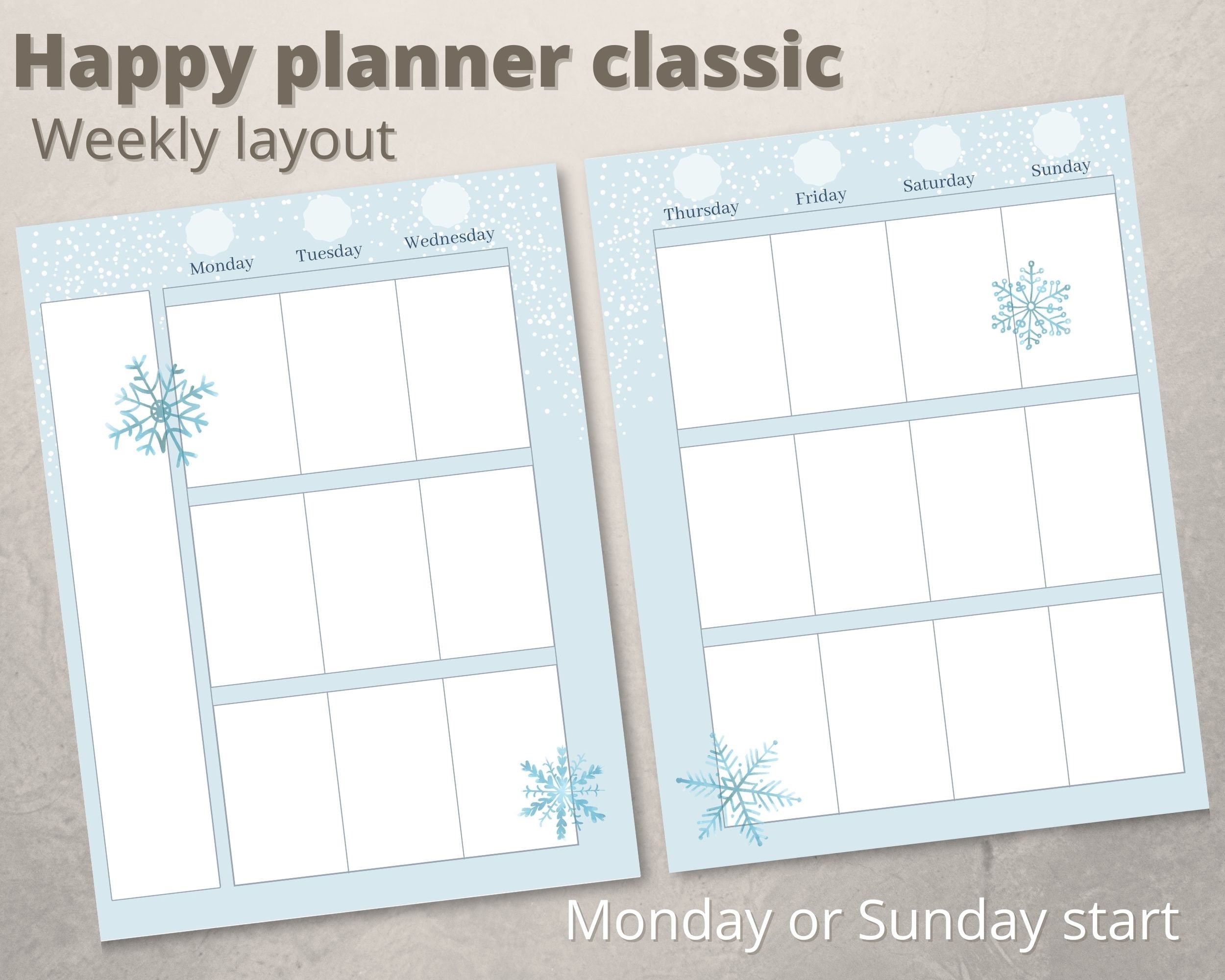 Happy planner classic weekly layout Printable Vertical | Etsy