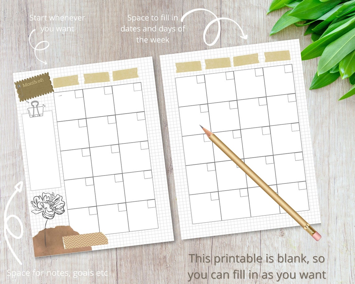 Happy Planner Classic Monthly Layout Printable Insert Undated Filler