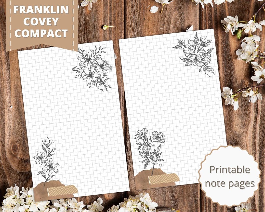 Franklin Covey Compact Printable Note Pages | Planner Inserts | Filler ...