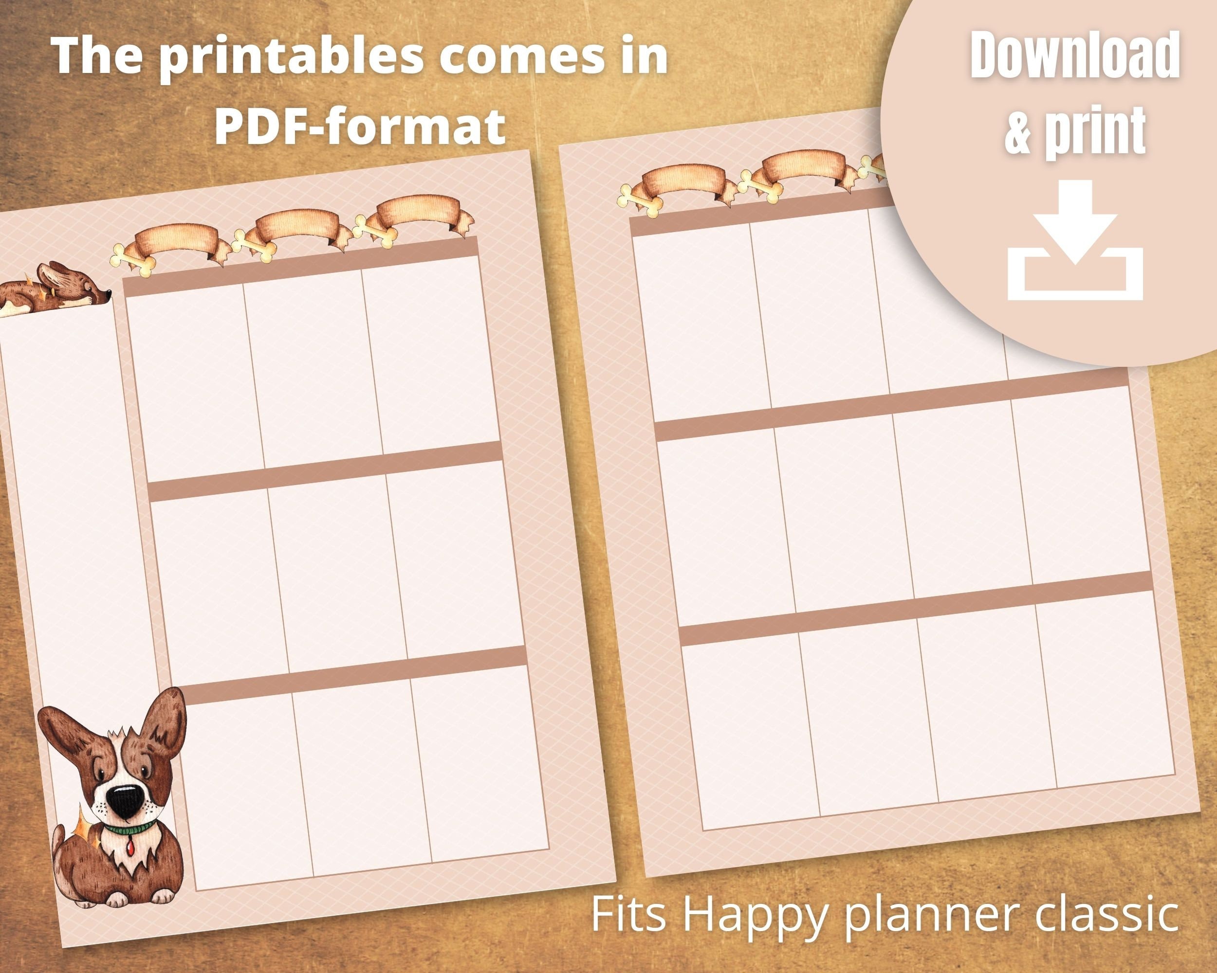 Happy Planner Classic Printable Bundle Monthly Layout Weekly Vertical