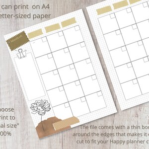 Happy Planner Classic Monthly Layout Printable Insert Undated Filler ...