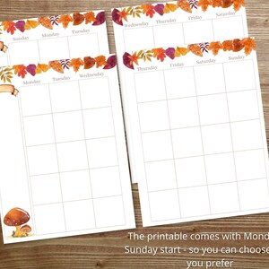 Happy Planner Monthly Insert - Printable Happy Planner Classic - Fall ...