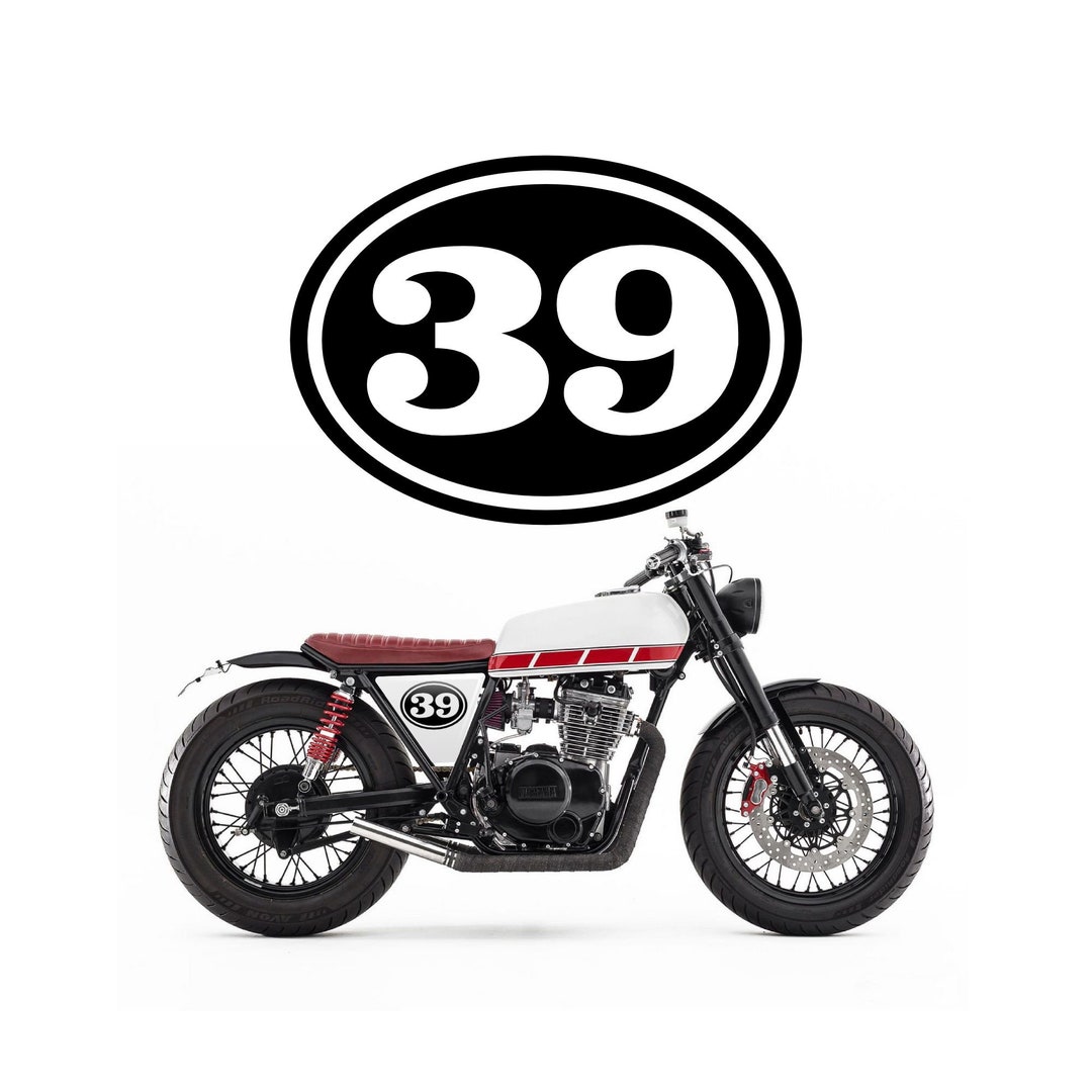 Cafe Racer Sticker Left Rigth 2 Numerous Vinyl Stickers for Motorbike Cafe Racer Black Colored ...