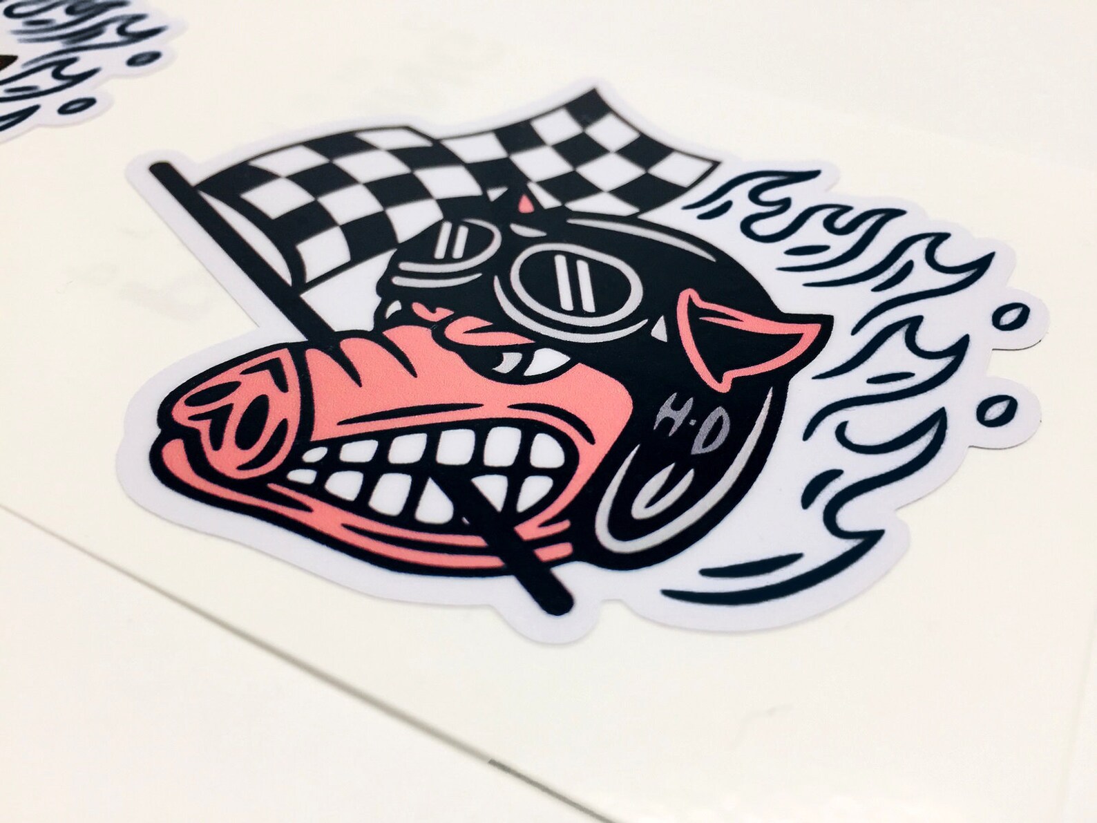 Pegatinas Fast Johnnie Hog Motorcycle Helmet Cafe Racer Stickers ...