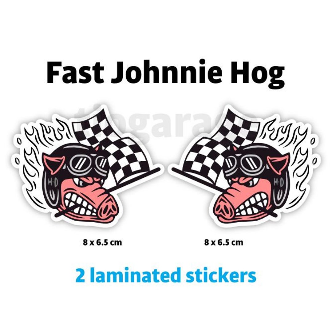 Pegatinas Fast Johnnie Hog Motorcycle Helmet Cafe Racer Stickers ...
