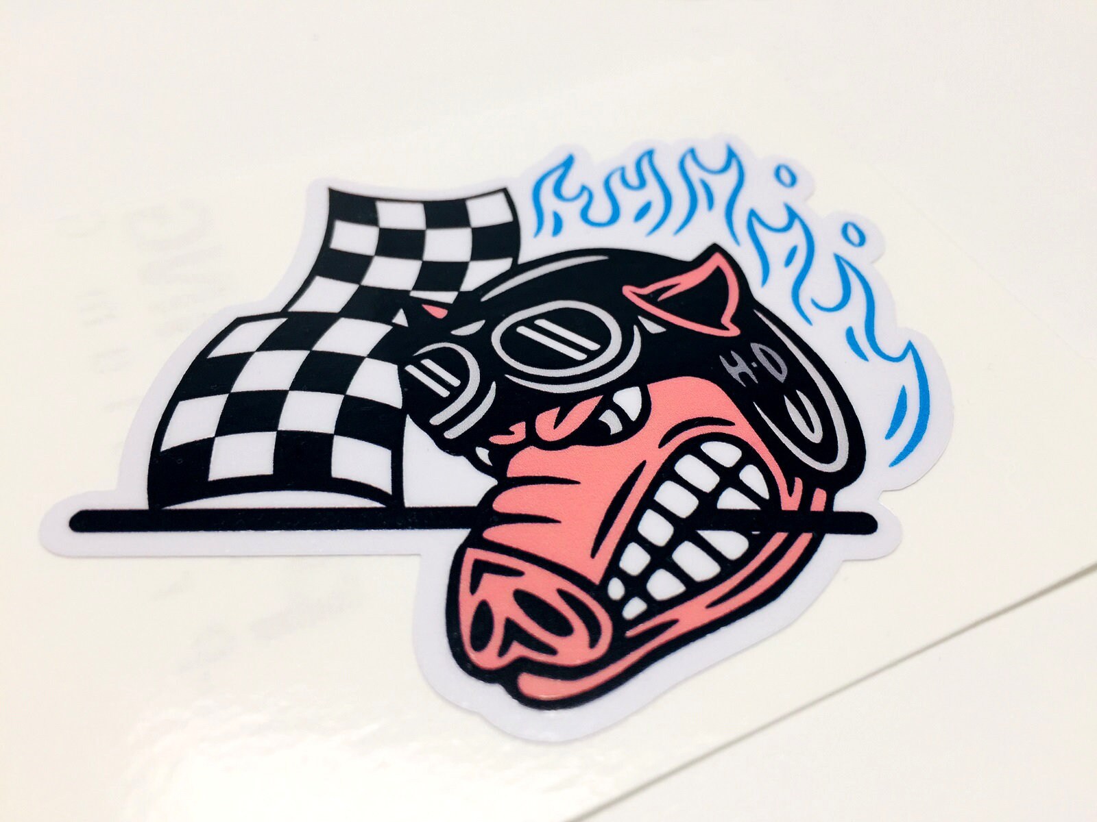 Pegatinas Fast Johnnie Hog Motorcycle Helmet Cafe Racer - Etsy