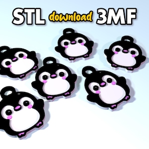 Llavero de pingüino kawaii, archivo de impresión 3D STL 3mf, descarga digital