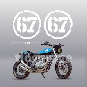 Numerous vinyl stickers for motorbike cafe racer stickers in white