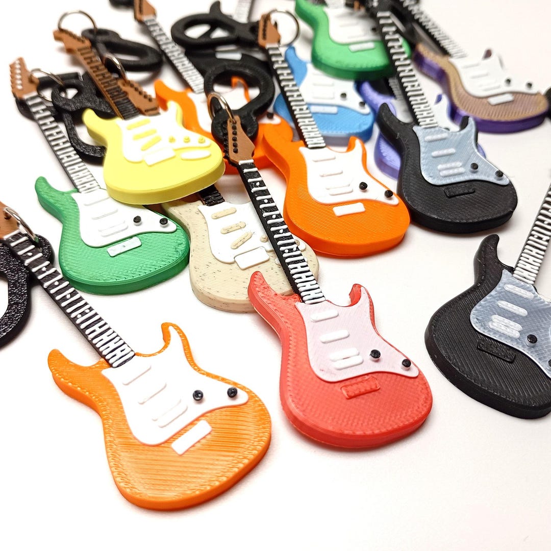Rock Electric Guitar Keychain 3D Print File – STL Digital Download for ...