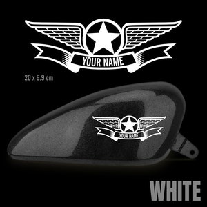 Pegatinas personalizable con tu nombre para tanque de moto cafe racer stickers scrambler bobber