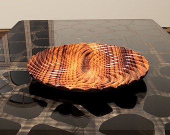 Unique Rising Twist Centerpiece Platter. CNC STL file for easy and fast carving
