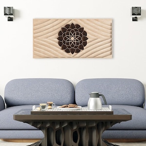 Lotus Mandala CNC Wall Art: 3D Wood Carving Template (STL File)