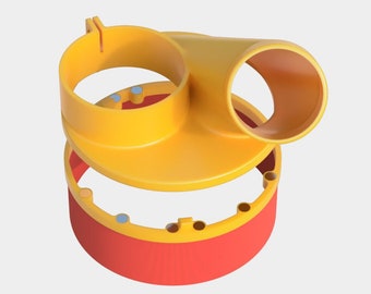 Innovative modular Cyclonic Dust Boot system for 80mm CNC Router. STL files