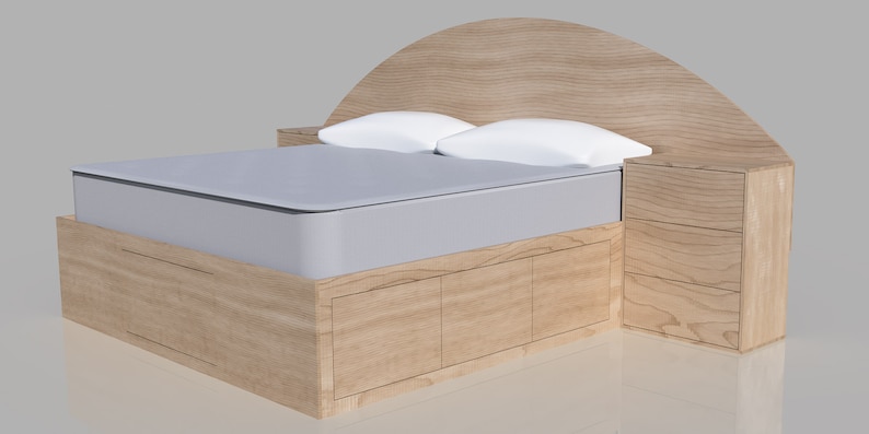 King Platform Storage Bed Plans with Drawers image 9