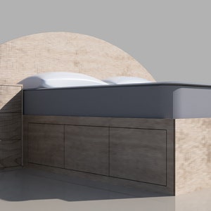 King Platform Storage Bed Plans with Drawers image 10