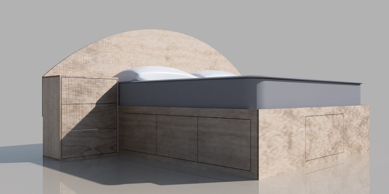 King Platform Storage Bed Plans with Drawers image 10