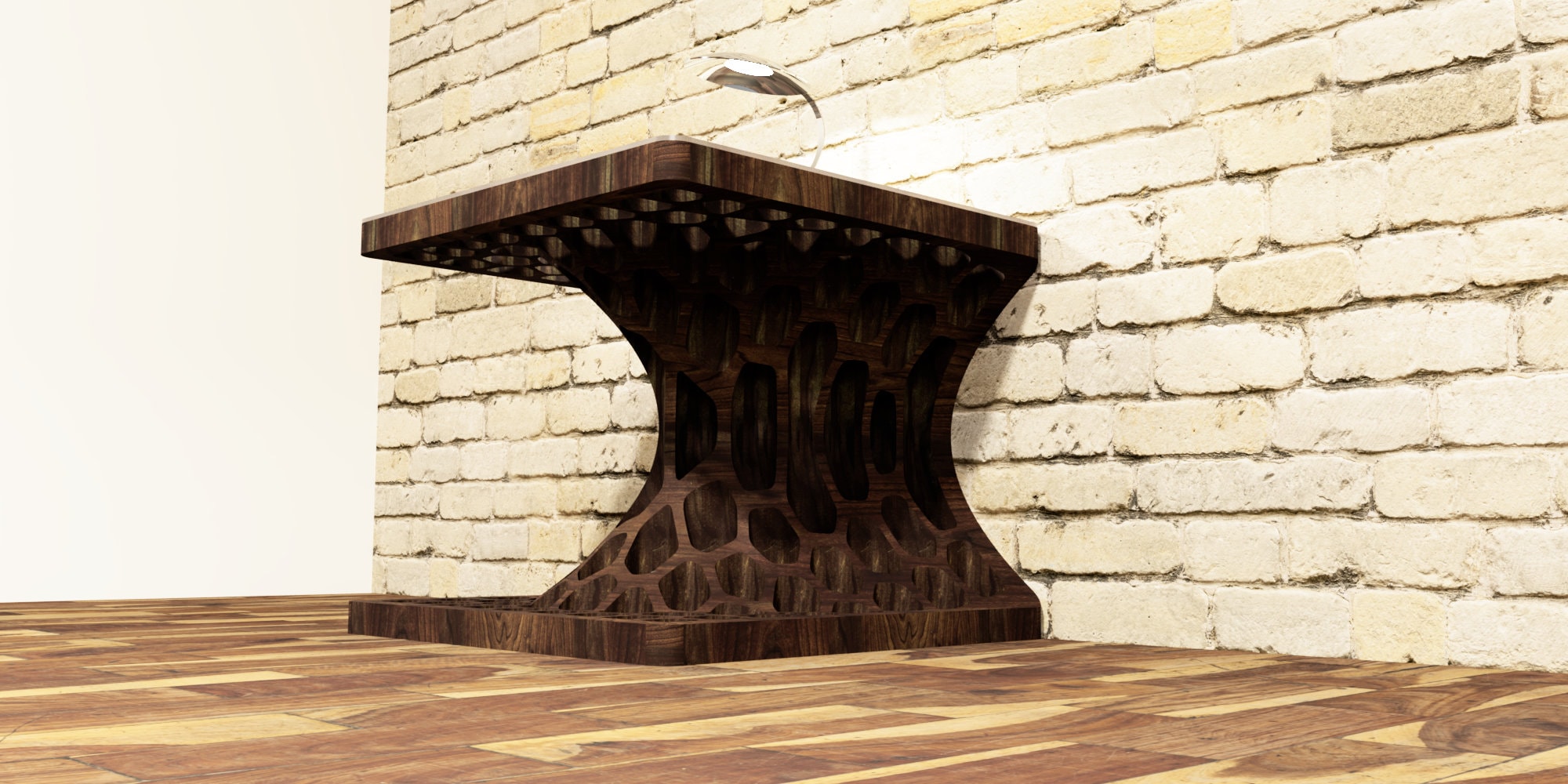 Modern Voronoi End Table CNC STL File Layered Wood Furniture Plans ...