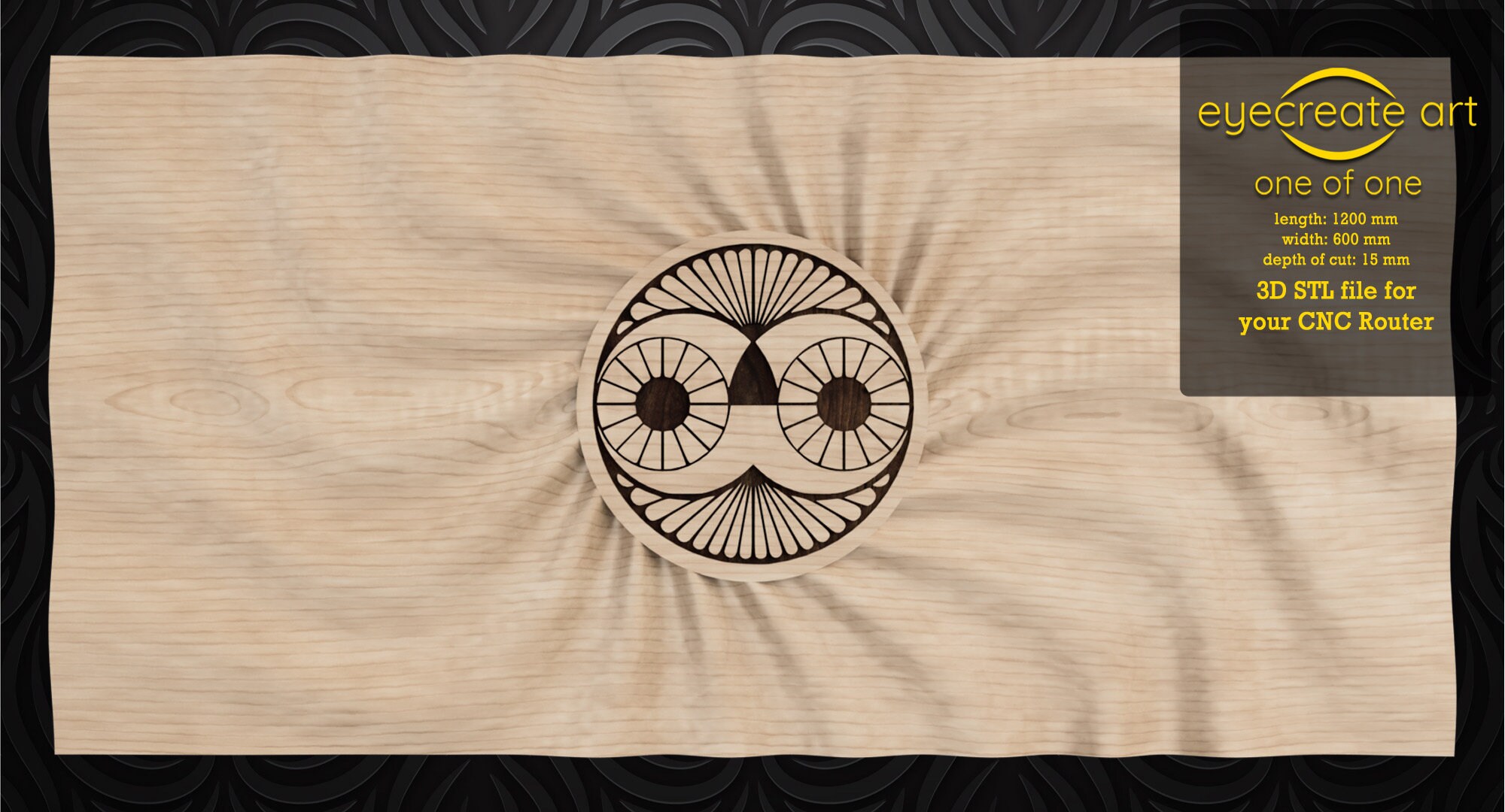 Crop Circle Designs Captured in 3D Wall Art Panels 4 STL Files for CNC