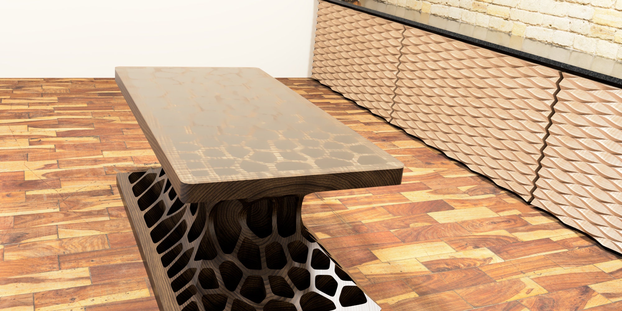 Modern CNC Voronoi Coffee Table Digital Woodworking Files ...